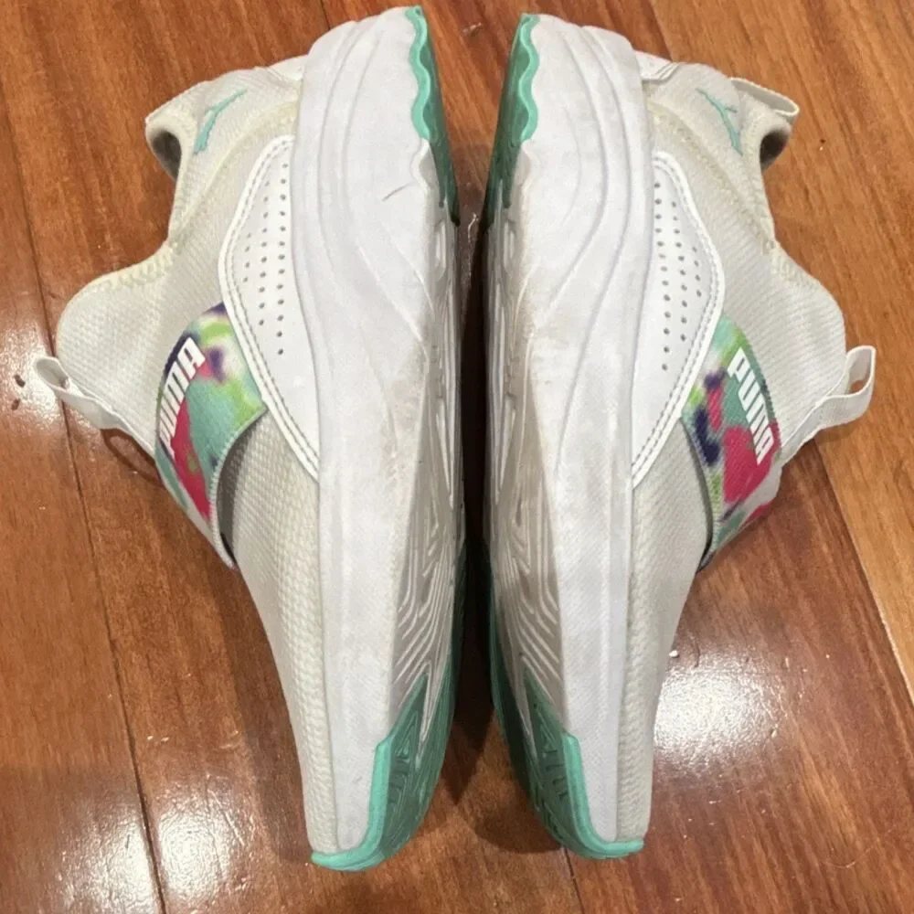PUMA Adelina Girls Kids White Multicolor Slip On Mesh Low Top Sneakers Sz 3